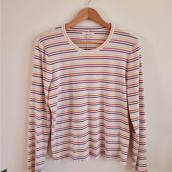 Madewell Long-Sleeve Baby Tee in Shimmer Stripe - Picture 5 of 8